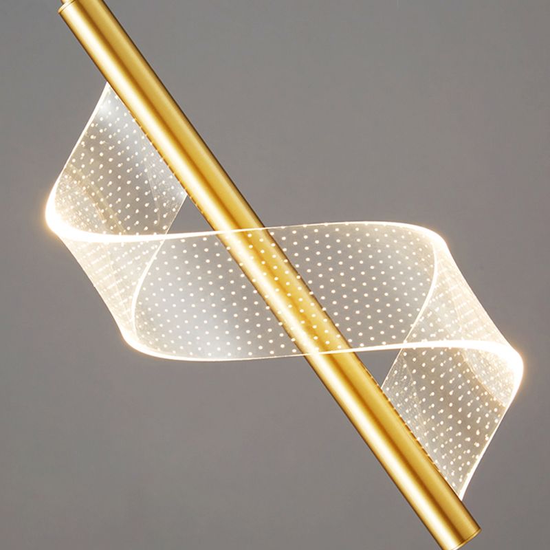 Linear Shape Metal Pendant Lights Contemporary Style Hanging Lamps