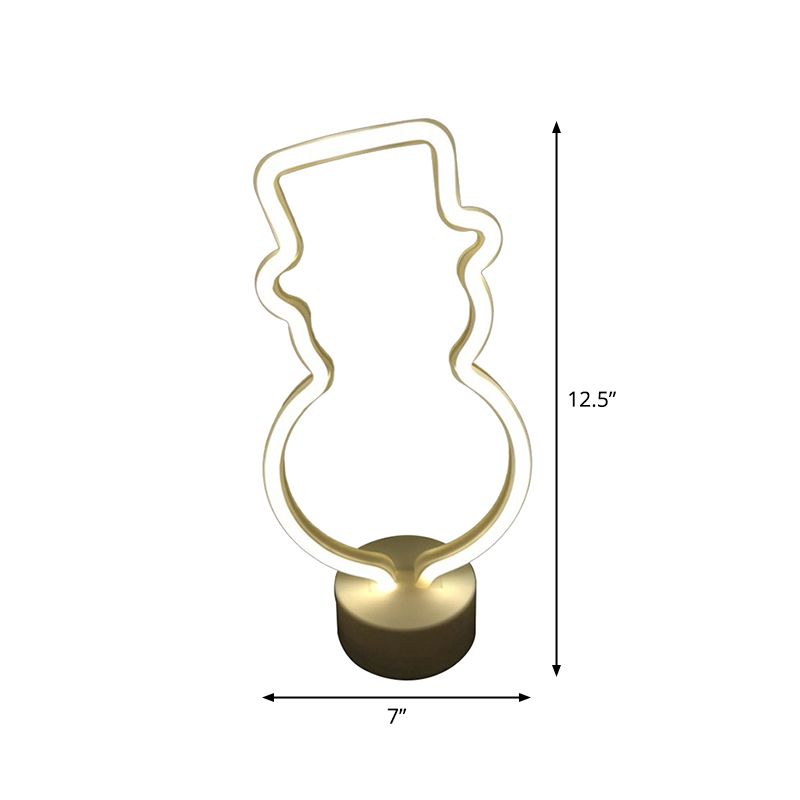 Simple bonhomme de neige clair de nuit en plastique en plastique pour la chambre à coucher