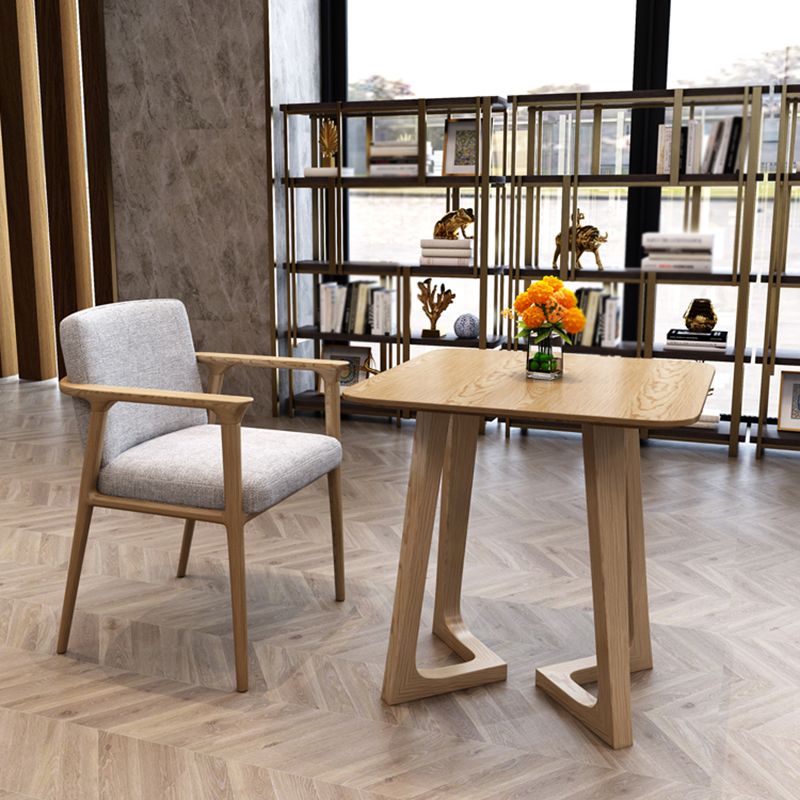 Modern Pine Solid Wood Dining Table Double Pedestal Dining Table for Dining Room