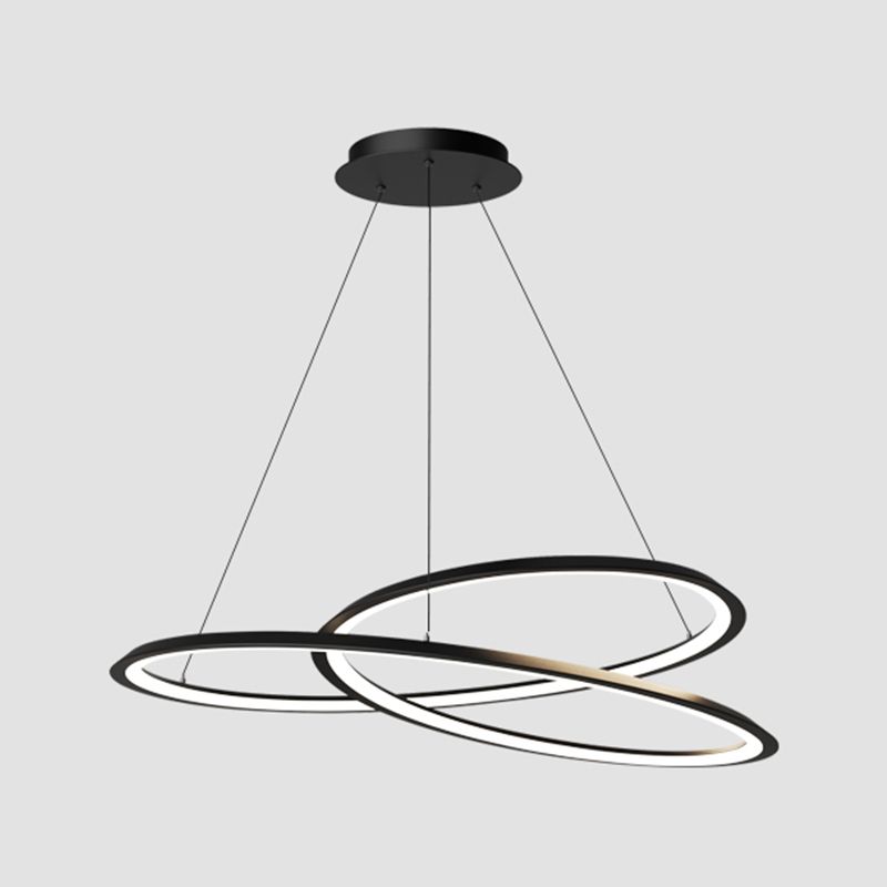 Twisting Shape Metal Chandelier Light Modern 1- Light Chandelier Lighting Fixture in Black