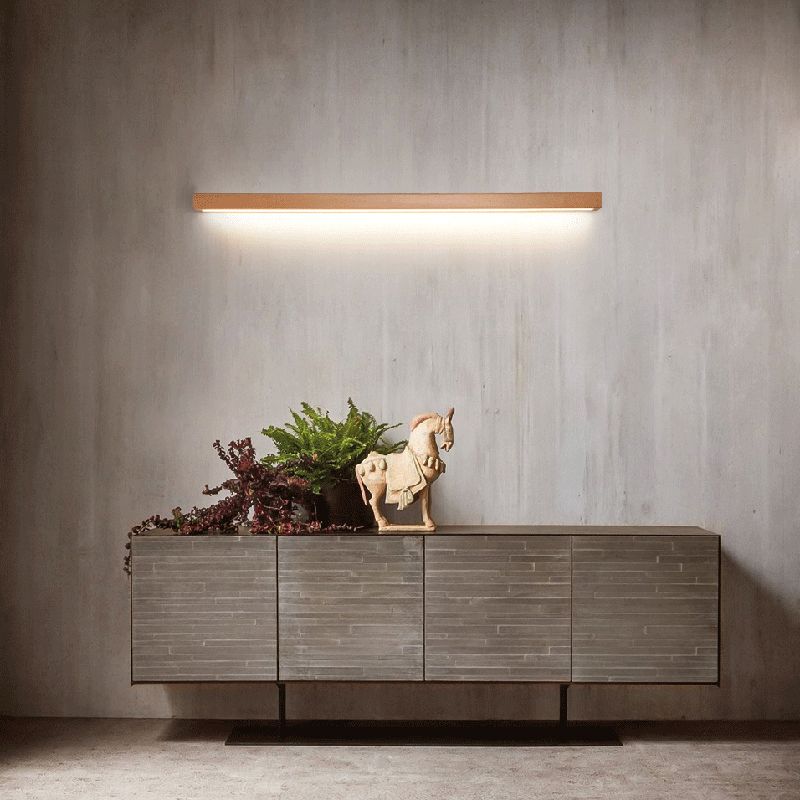 Nordic Linear Wall Light Fixture Simple Wooden Wall Light Sconce