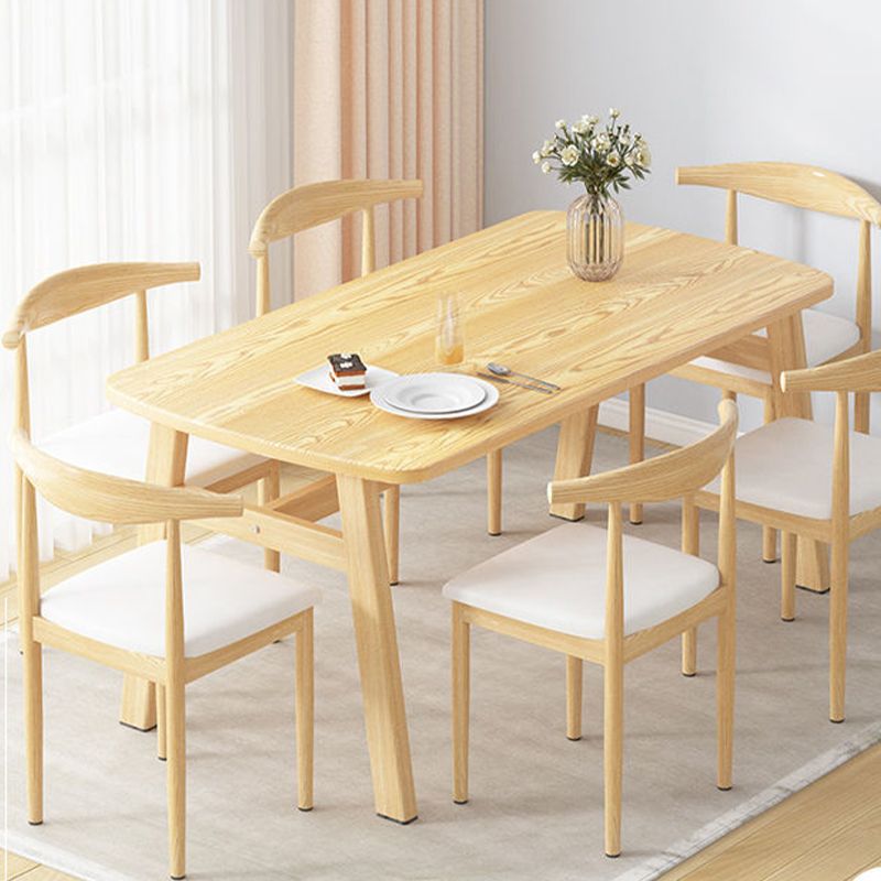 Glam Style Dining Wood Table Dining Rectangle Table for Home Use