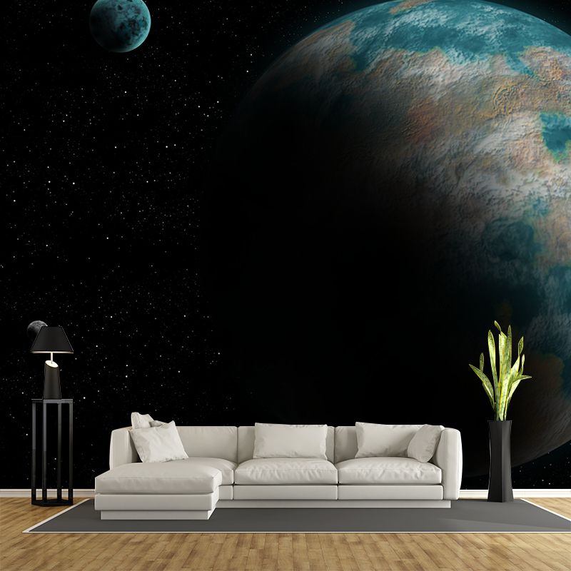 Mysterious Galaxy Planet Mural for Bedroom Wall Decor, Customized Size Available