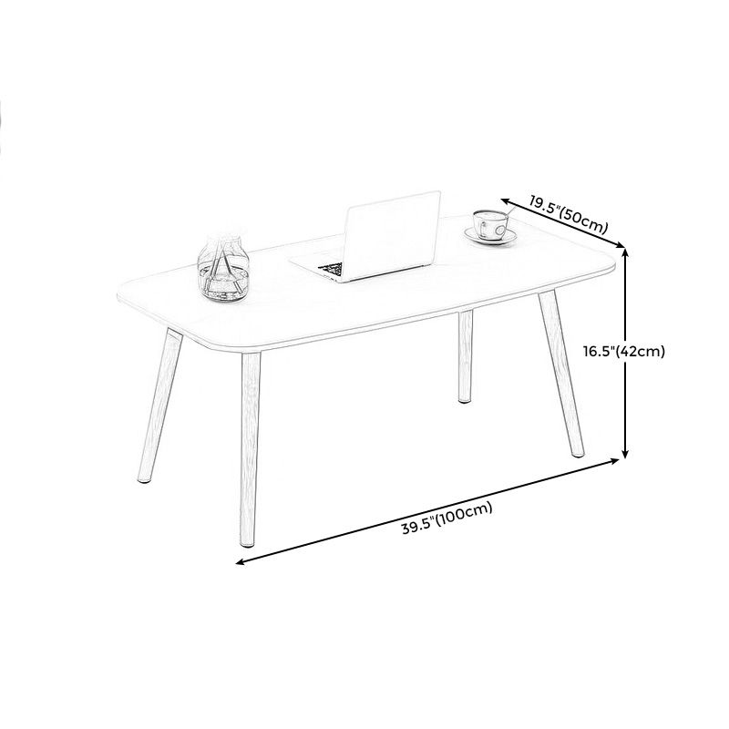 4 Legs Base Design Wood Color Solid Wood White/wood-based Panel Top Coffee Table