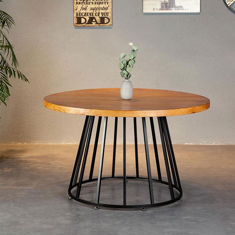 Solid Wood Dining Table Contemporary Round Dining Table with Pedestal Base