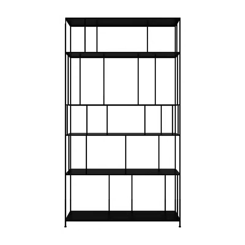 Industrial Style Metal Bookshelf 5-shelf Open Shelf Bookcase for Home