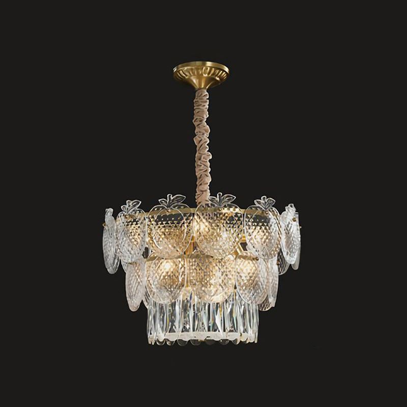 Luz de lámpara de lámpara en forma de manzana Simplicidad texturizada de la sala de estar de la sala del colgante en oro