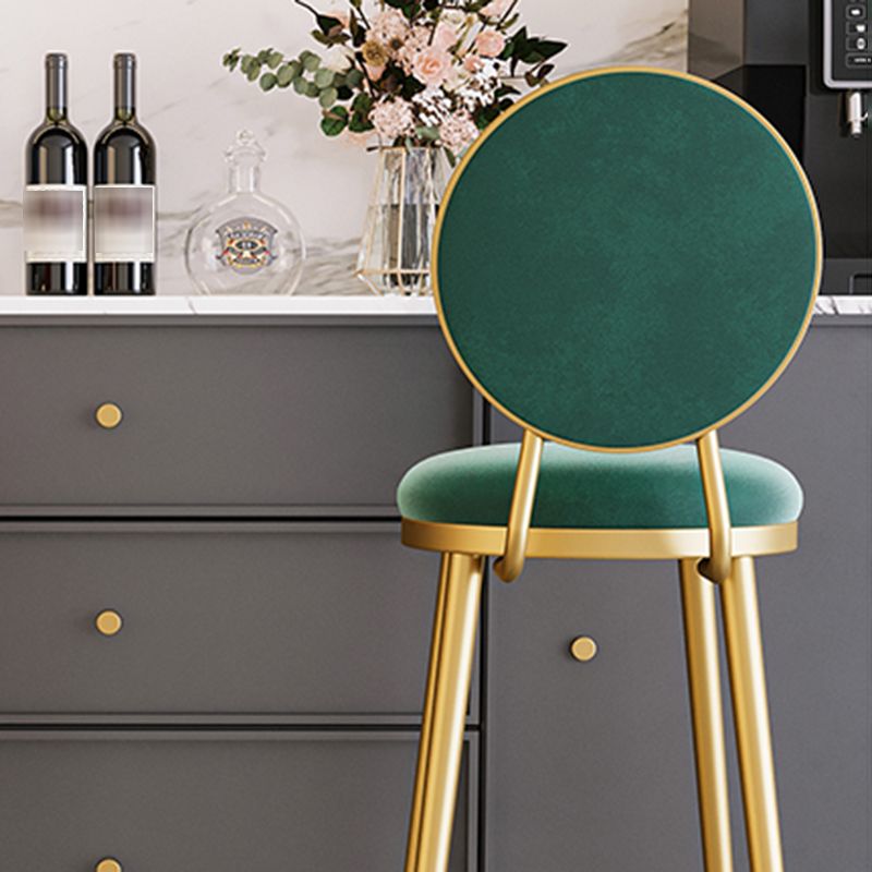 Nordic Design Upholstered Bar Stools for Home Luxury Low Back Round Stools