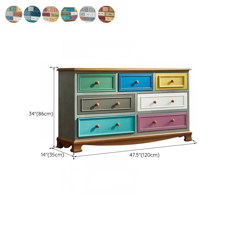 Nautical Storage Chest Dresser Solid Wood Storage Chest with 7/10/12 Drawers