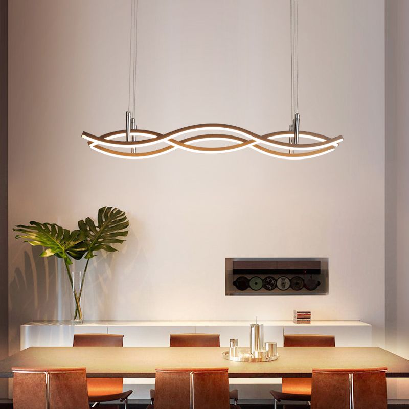 Contemporary Style Linear Shape Island Lighting Ideas Metal 3 Light Island Pendants