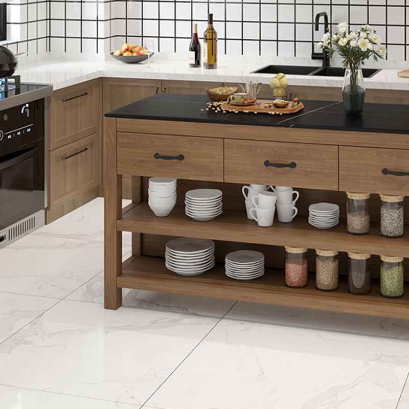Modern Pine Solid Wood Rectangle Island Table for Kitchen Dining Room