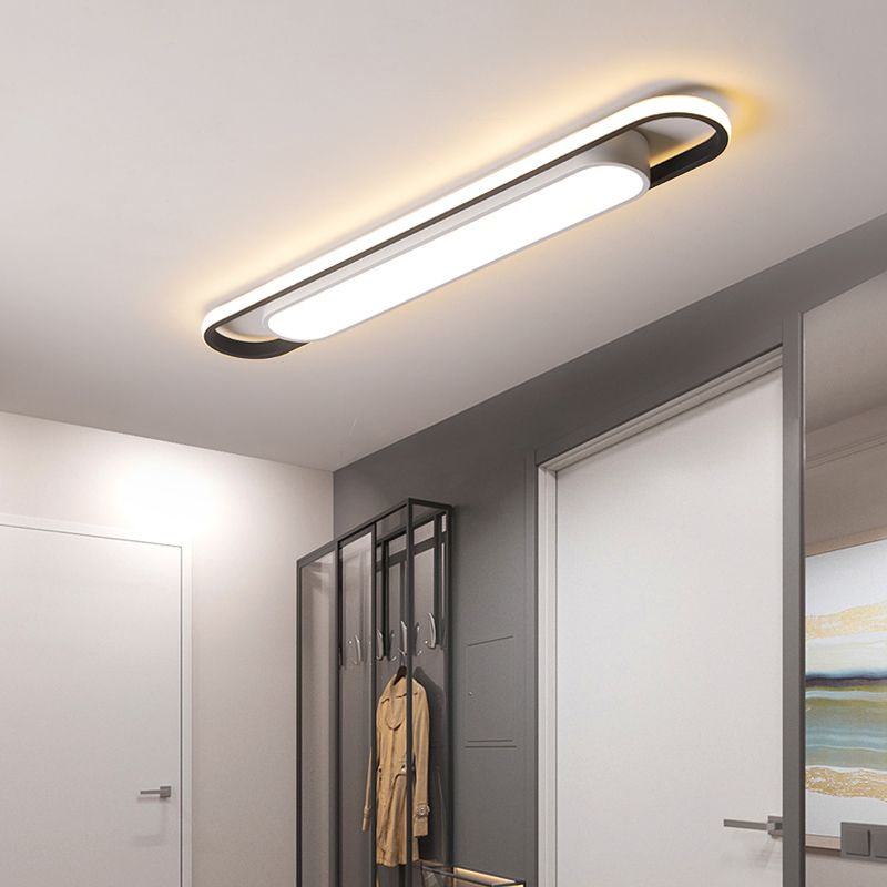 Modern Simple Flush Mount Ceiling Lamp Linear Flush Lamp for Living Room