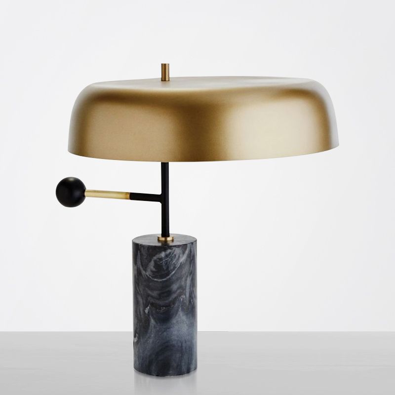 Circle Metal Table Light Minimalist Gold Nights and Lamp with Marble Base