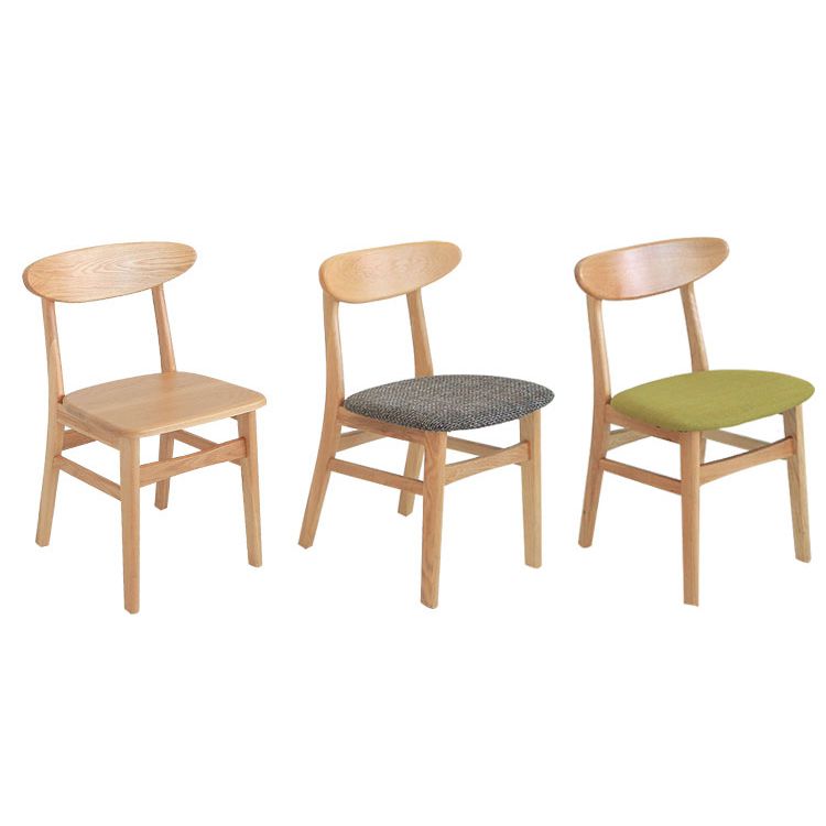 Silla lateral de comedor minimalista con respaldo abierto, sillas laterales sin brazos con patas de madera para cocina
