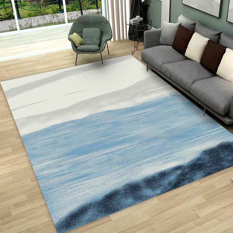 Yellow Geometric Print Area Rug Modern Polyester Area Carpet Non-Slip Backing Rug for Living Room