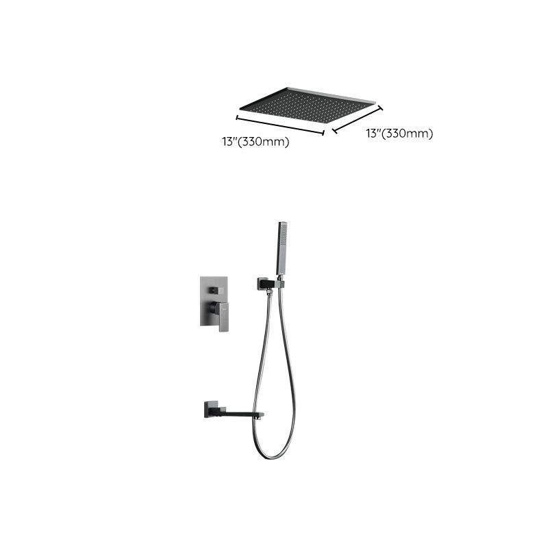 Modern Style Shower System Copper Rectangle Ceiling Mounted Shower System