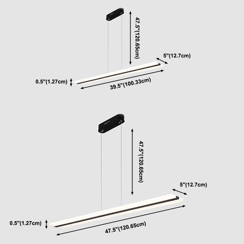 LED Modern Style Island Light Rectangle Dining Room Lighting Fixture