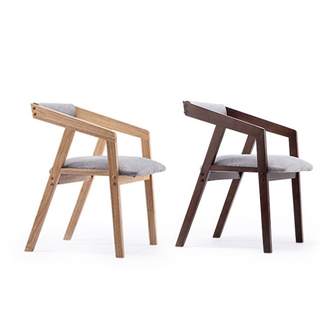 Chaise de salle à manger traditionnelle en bois massif, fauteuil de salle à manger unique en lin pour Restaurant