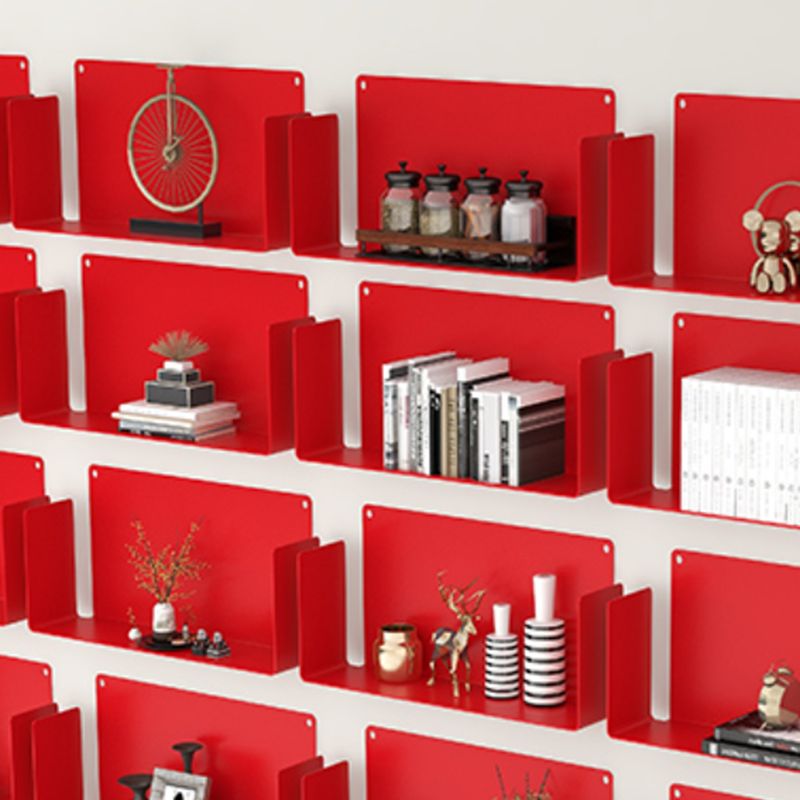 Metal Closed Back Bookshelf Contemporary Floating Bookcase with Shelves