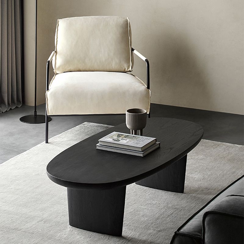 North European Wooden Coffee Table Oval Coffee Table for Living Room