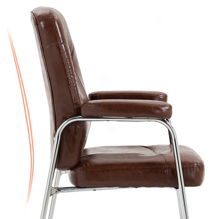Sillas de comedor de cuero de estilo moderno Sillas laterales de comedor con brazo trasero sólido