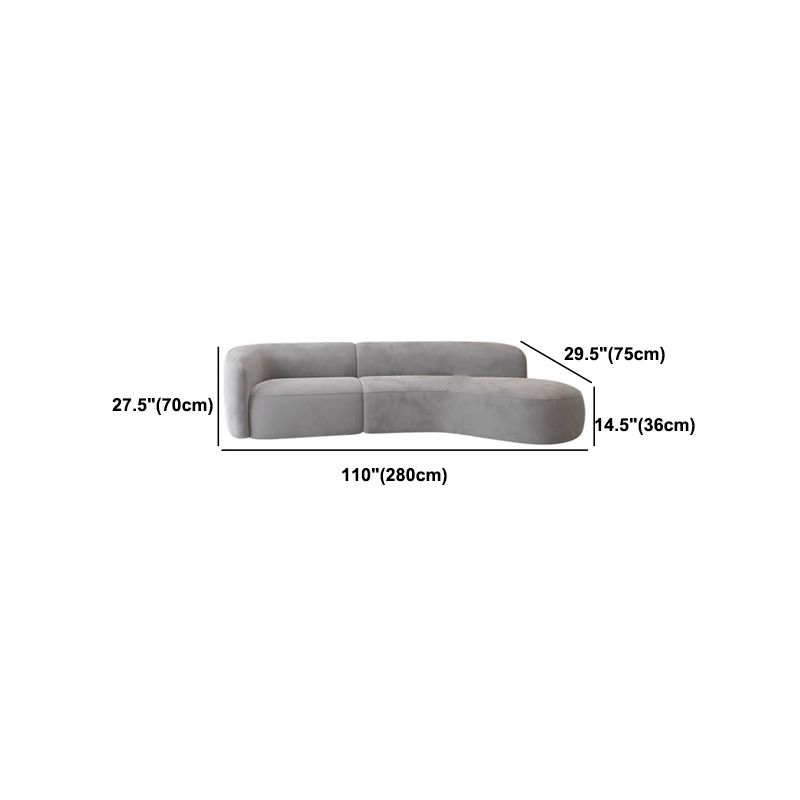 Modern Style Sofa Bed Even Back Armrest No Cushion Back Grey Sofa