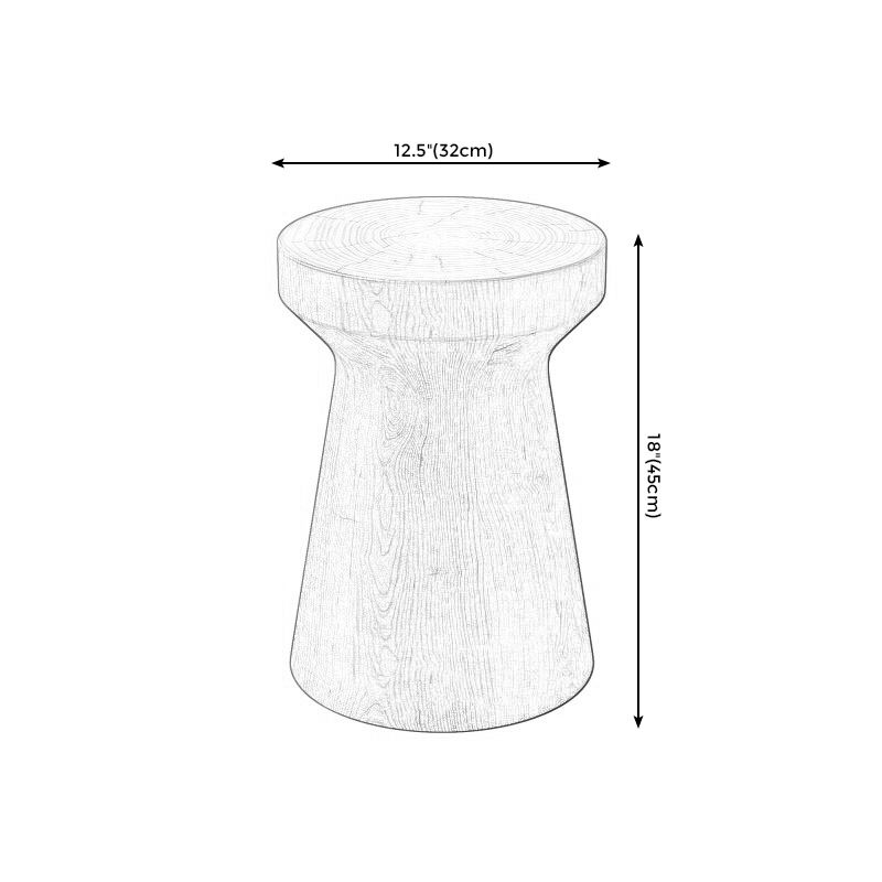 Square Block Base Design Cocktail Table Solid Wood Round Coffee Table
