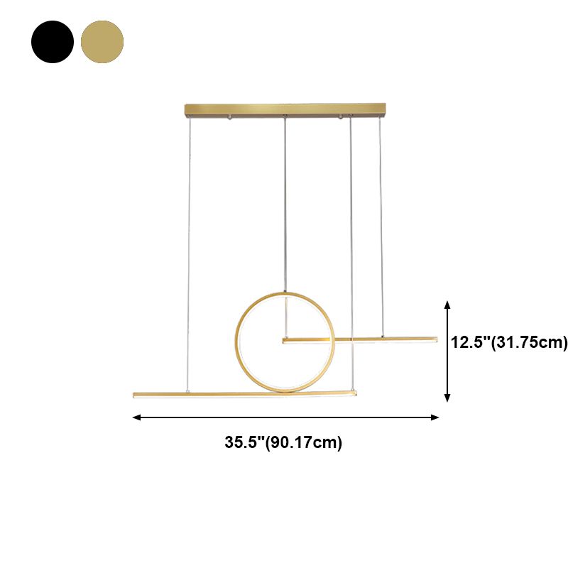 Modern Creative LED Pendant Light Linear 3-Light Hanging Lamp with Silicone Shade