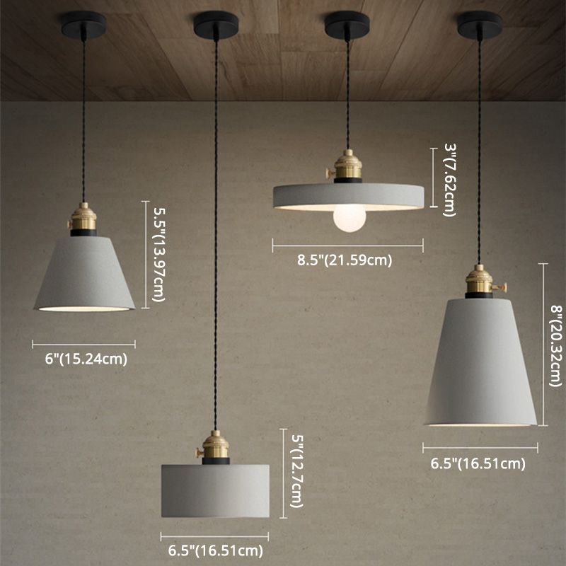 Brass Lamp Holder Cement Hanging Light 1-Light Nordic Simplicity Style Creative Lighting Pendant for Bedroom