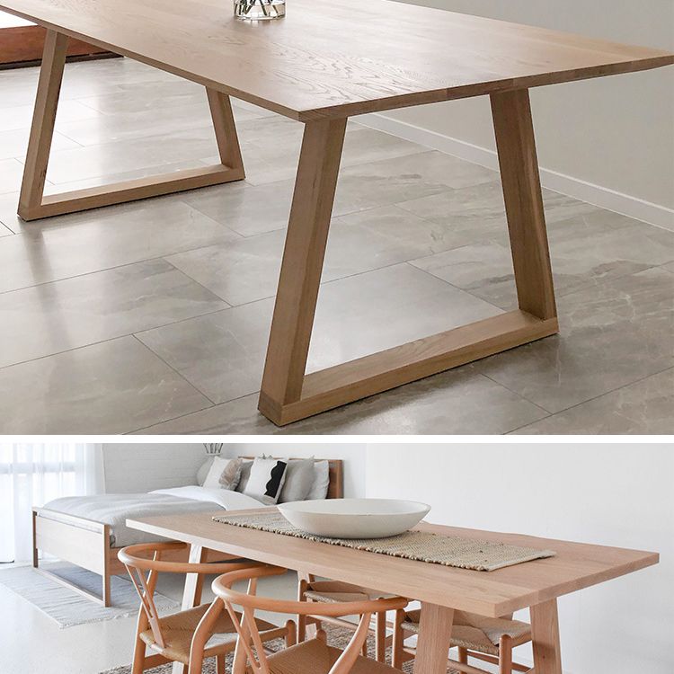 Solid Wood Top Table Traditional Luxury Table with Sled Base