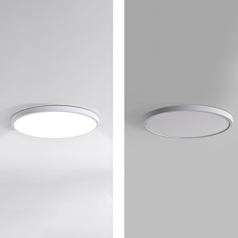 Modern Circular Flush Ceiling Light Metal Flush Mount Lighting in White