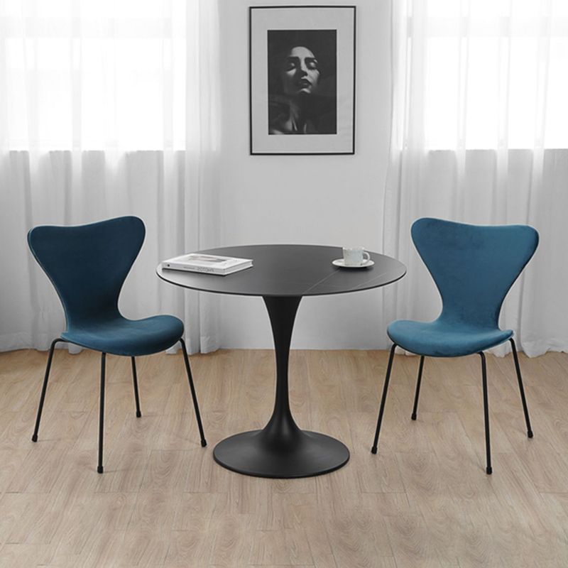 Mid-Century Modern Mental Coffee Table Round Top Shape Pedestal Coffee Table Set