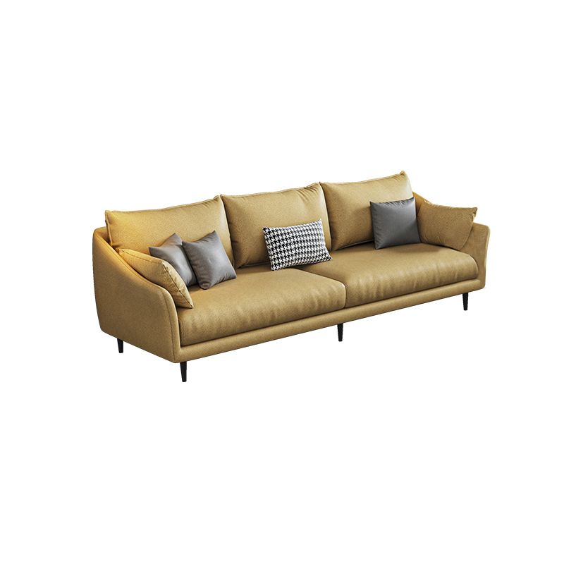 82.67" L Faux Leather Contemporary Sloped Arm Sofa Standard Sofa