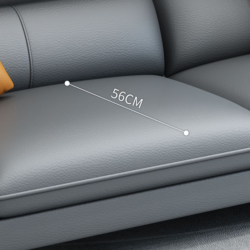 Contemporary Sectional Faux Leather Sofa Sectional with Flared Arm