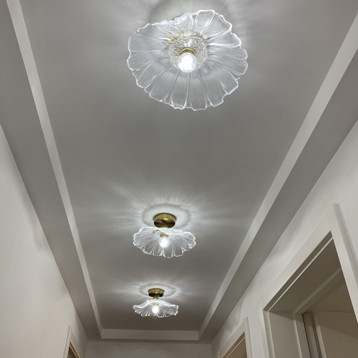 Contemporary Flush Mount Ceiling Light with Creative Glass Shape for Bedroom