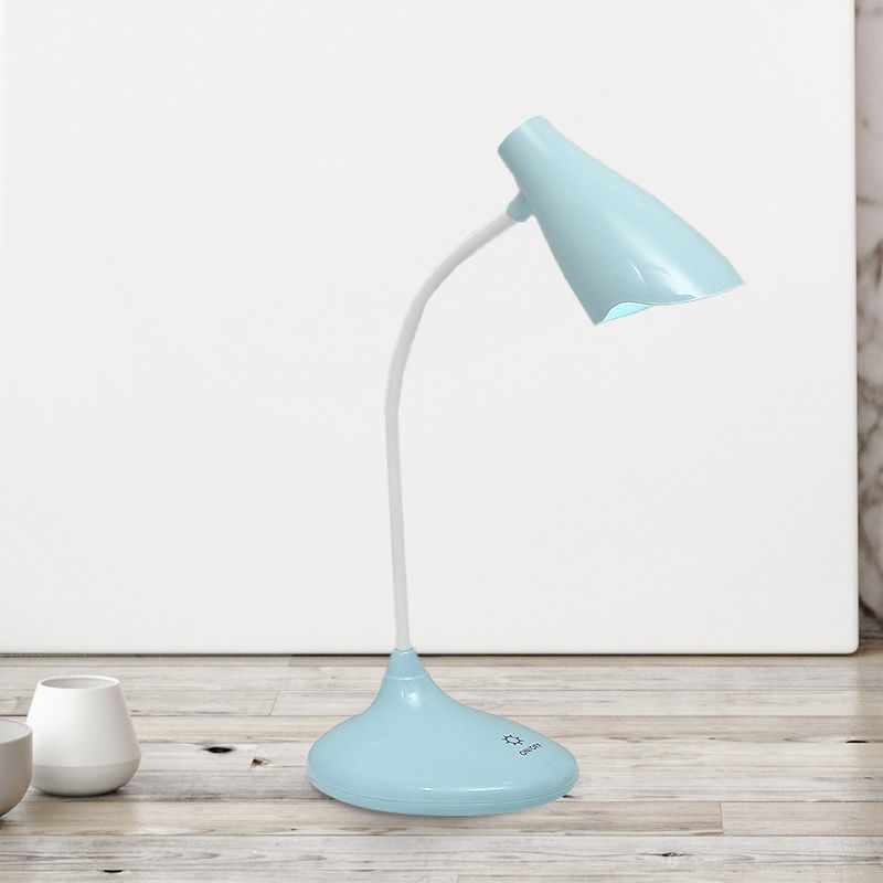 Nordic Bell Shape Standing Desk Light Touch-Sensitive Blue/Green/Pink/White LED Desk Lamp with USB Charging Port