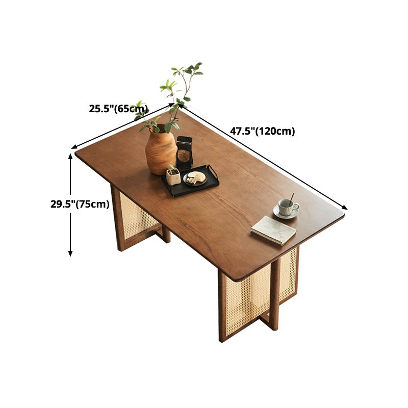 Rectangle Dinette Table Simplicity Style Solid Wood Dinner Room Kitchen Table