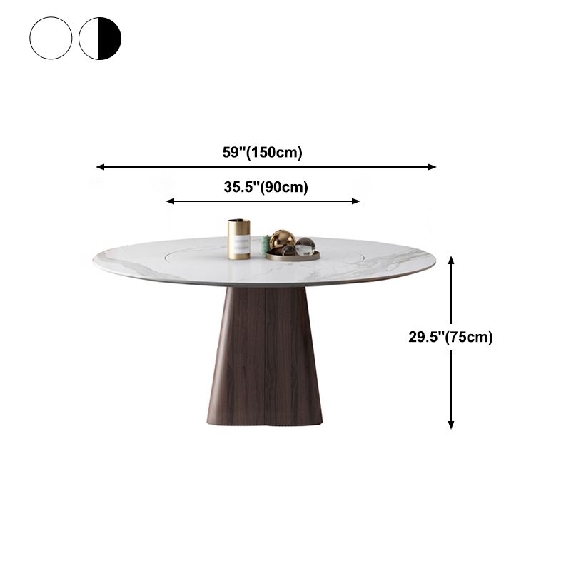 Contemporary Sintered Stone Dining Table Round Dining Room Table