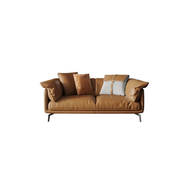 Pillow Armrest Latex Seat Imitation Leather & Leather Upholstered Rectangular Sofa