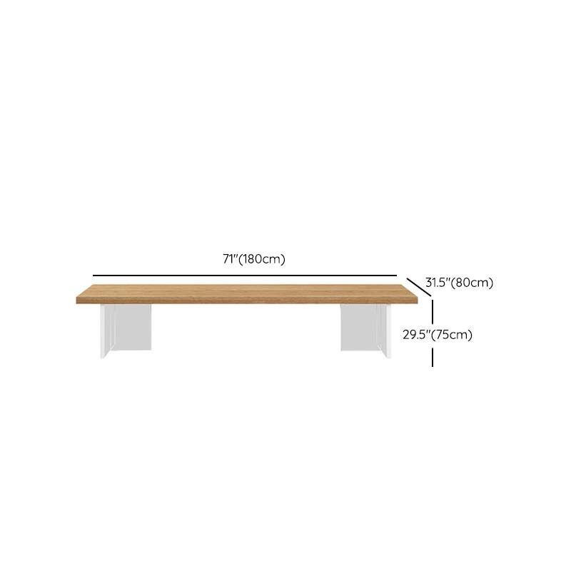 Modern Double Pedestal Dining Table Ash Wood Table for Dining Room