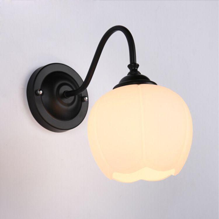 Glass Dome Shape Wall Light Modern Style 1 Light Wall Light Sconce