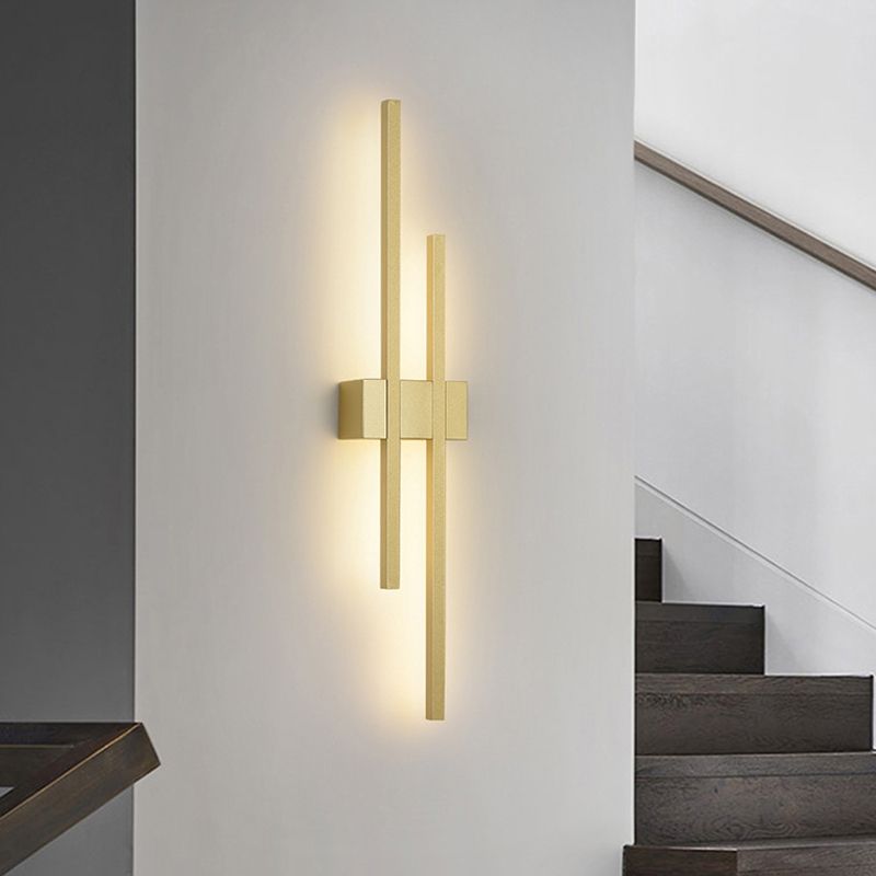 Minimalism Brass Wall Sconce Linear LED Sconce Lighting for Hallway