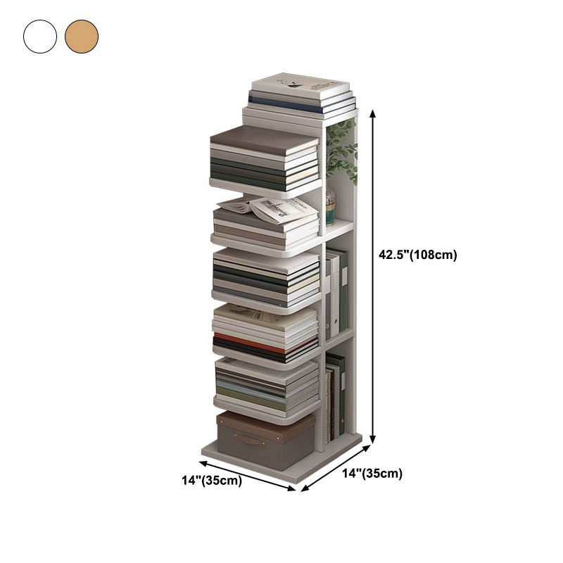 Contemporary Geometric Wood Shelf 13.77" Wide Home Bookshelf