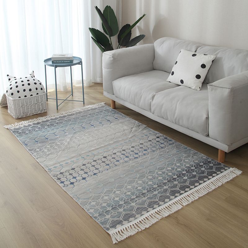 Casual woonkamer vloerkleed multi-gekleurde geometrische geprint gebied tapijt jute vlekbestendige handgemaakte binnendarbasis met kwastje