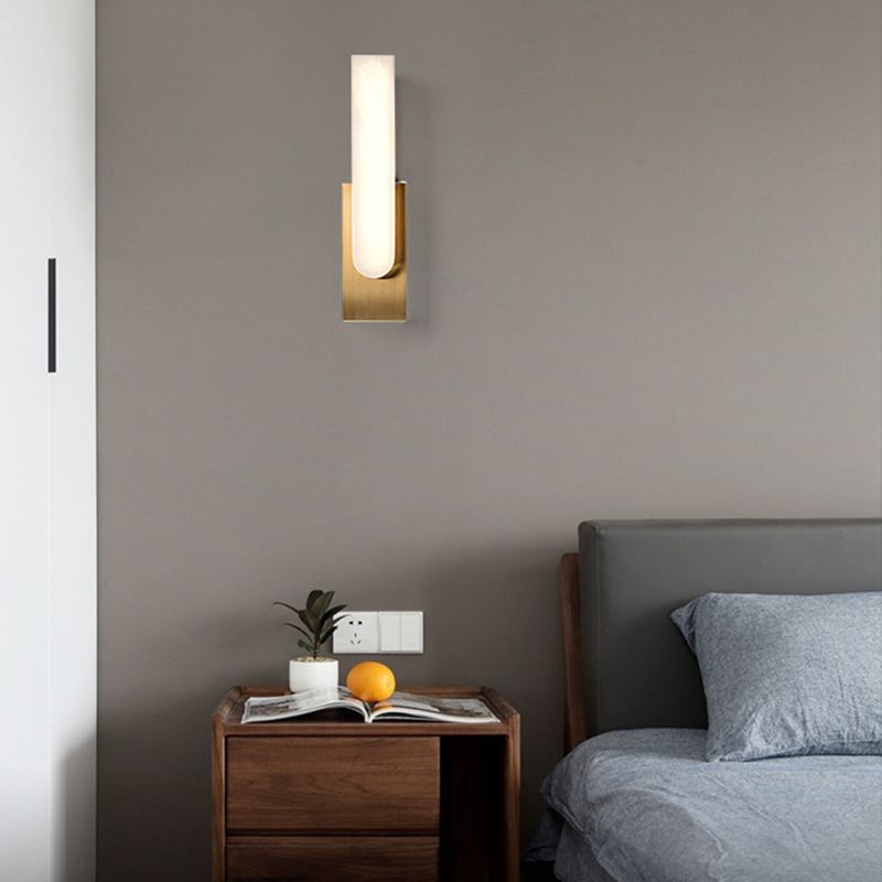 Post-Modern Wall Sconce Marble-Shade Sconce Light Fixture for Living Room