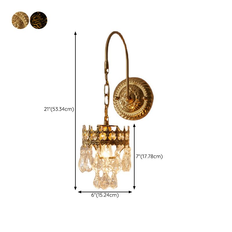 Crystal Unique Shape Sconce Light Modern-Style 1 Light Wall Light Fixtures