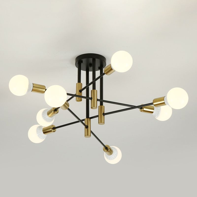 Sputnik Semi Flush Mount Industrial Metal Flush Ceiling Light Fixture
