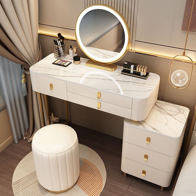 Contemporary Makeup Vanity Desk With 6 Storage Drawers in Solid Wood