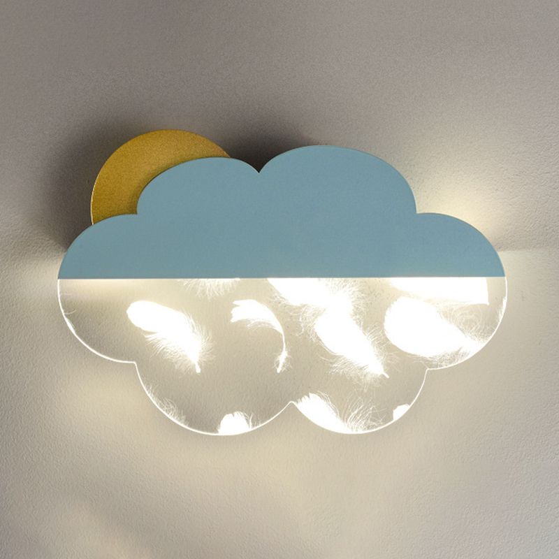 Lampada da parete a parete a forma di nuvola in metallo a 1 luci a parete montata a parete