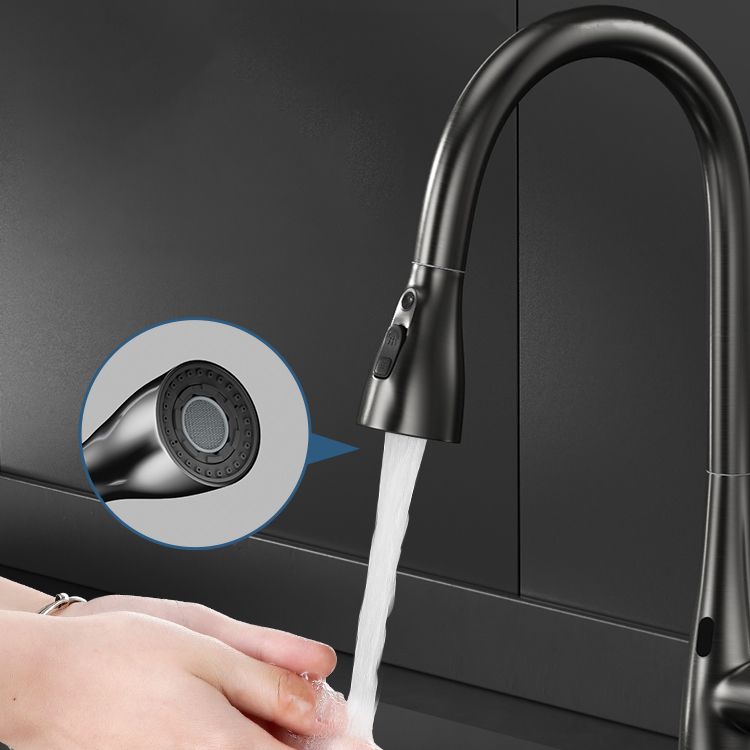 Touchless Sensor Kitchen Bar Faucet Swivel Spout with Pull Down Sprayer